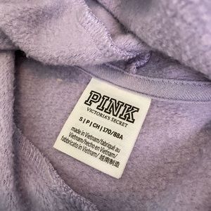 Purple hooded sweatshirt black scoop neck